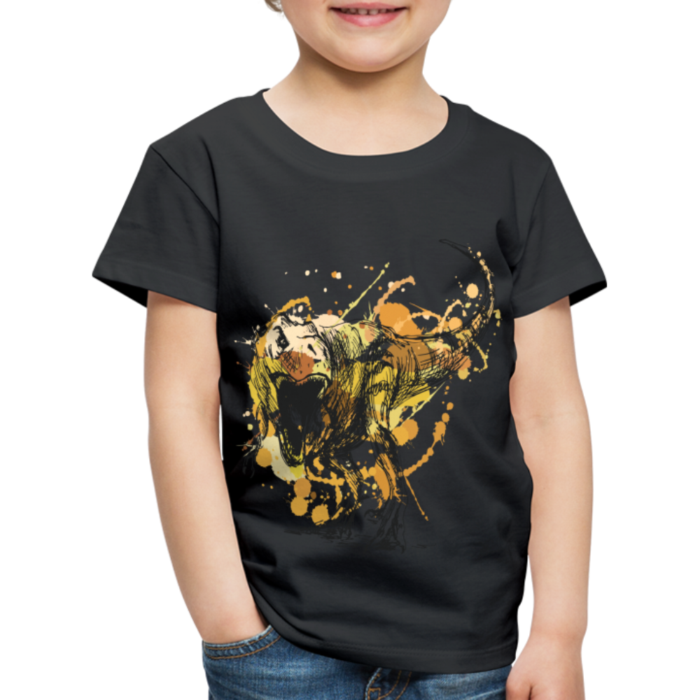 Kinder Premium T-Shirt - Dinosaurier- - T-Rex Design - Schwarz