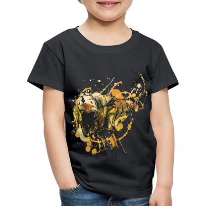 Kinder Premium T-Shirt - Dinosaurier- - T-Rex Design - Schwarz