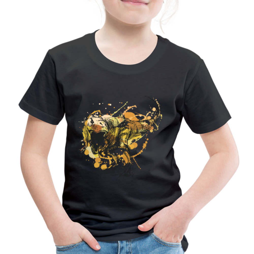 Kinder Premium T-Shirt - Dinosaurier- - T-Rex Design - Schwarz