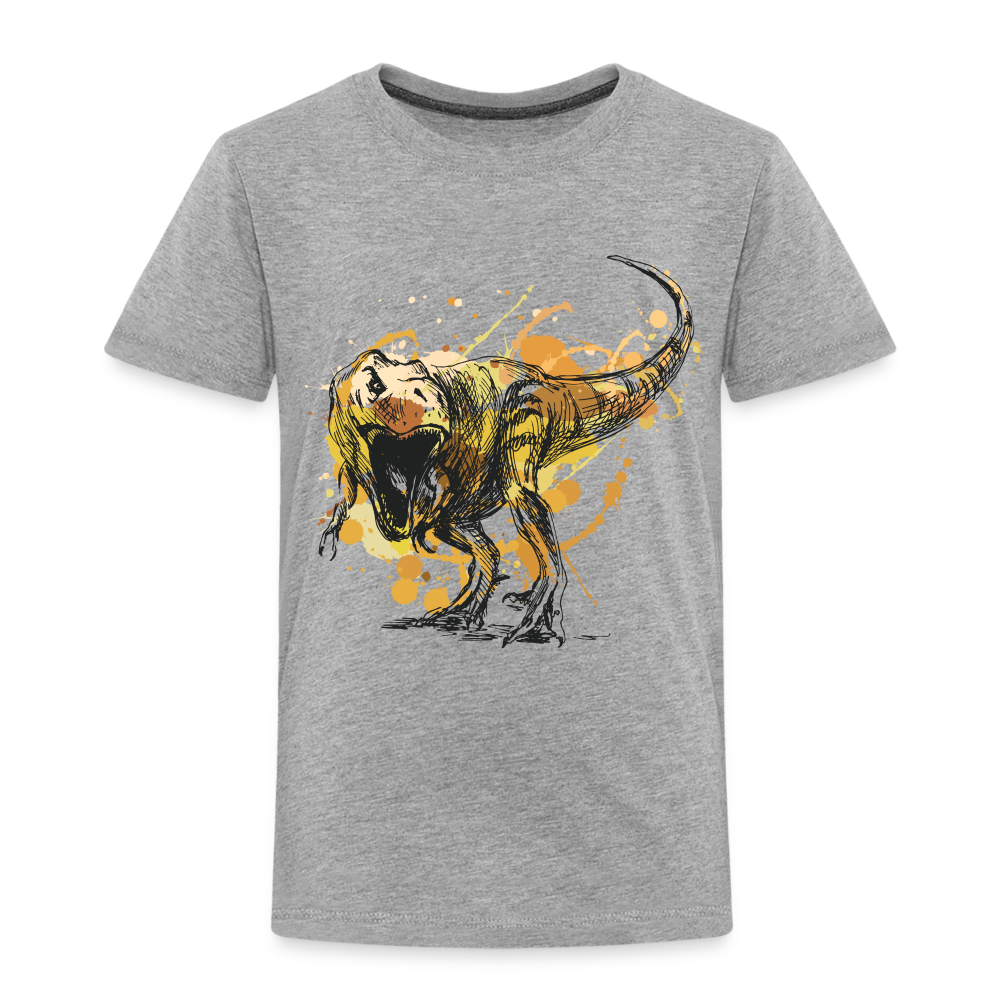 Kinder Premium T-Shirt - Dinosaurier- - T-Rex Design - Grau meliert