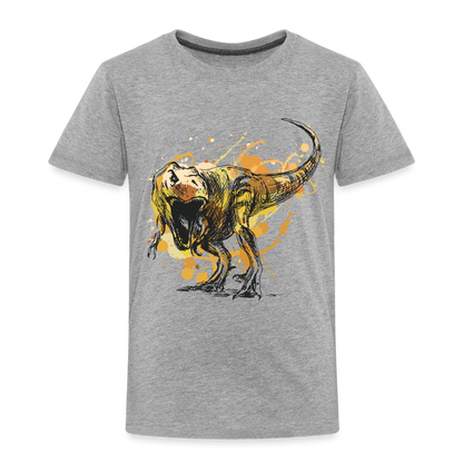 Kinder Premium T-Shirt - Dinosaurier- - T-Rex Design - Grau meliert