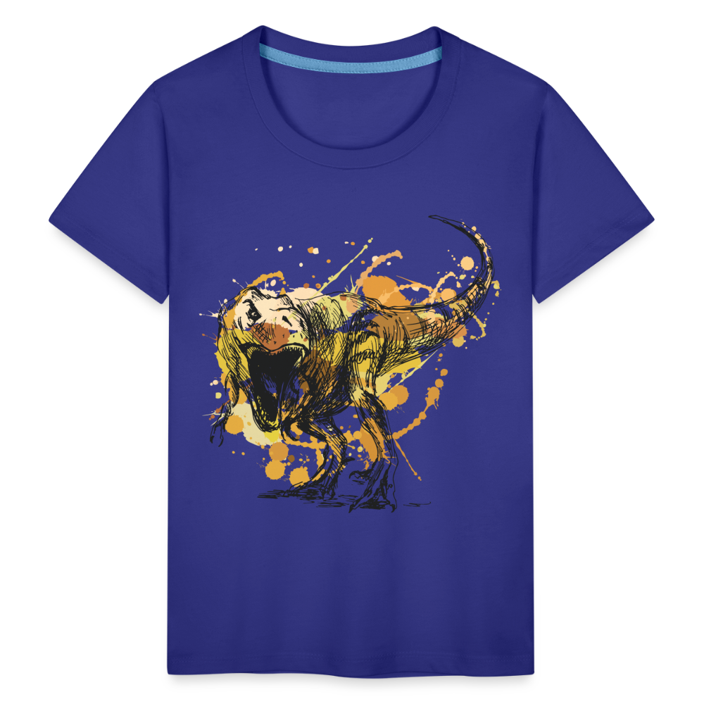 Kinder Premium T-Shirt - Dinosaurier- - T-Rex Design - Königsblau