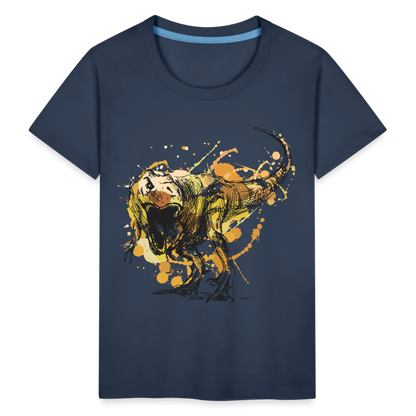 Kinder Premium T-Shirt - Dinosaurier- - T-Rex Design - Navy