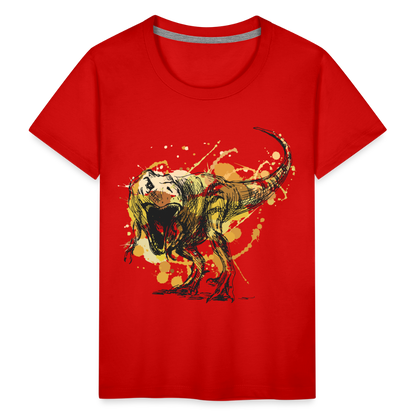 Kinder Premium T-Shirt - Dinosaurier- - T-Rex Design - Rot