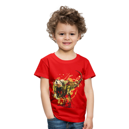 Kinder Premium T-Shirt - Dinosaurier- - T-Rex Design - Rot