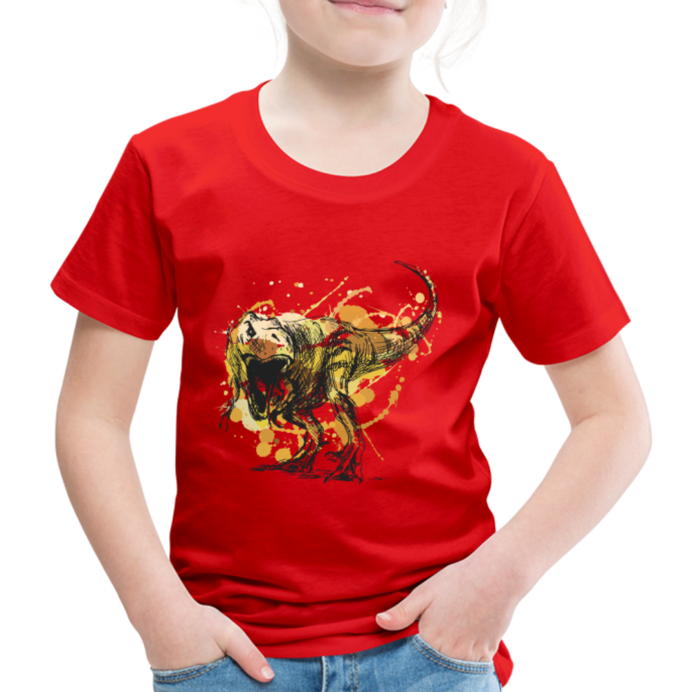 Kinder Premium T-Shirt - Dinosaurier- - T-Rex Design - Rot