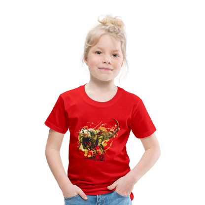 Kinder Premium T-Shirt - Dinosaurier- - T-Rex Design - Rot