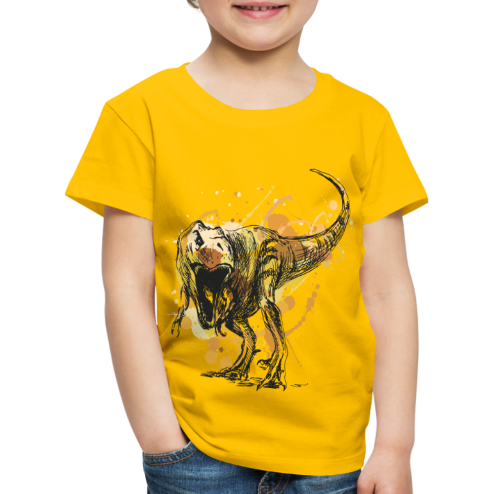 Kinder Premium T-Shirt - Dinosaurier- - T-Rex Design - Sonnengelb