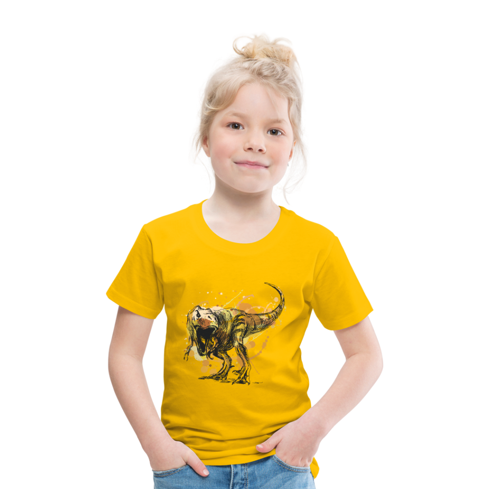 Kinder Premium T-Shirt - Dinosaurier- - T-Rex Design - Sonnengelb