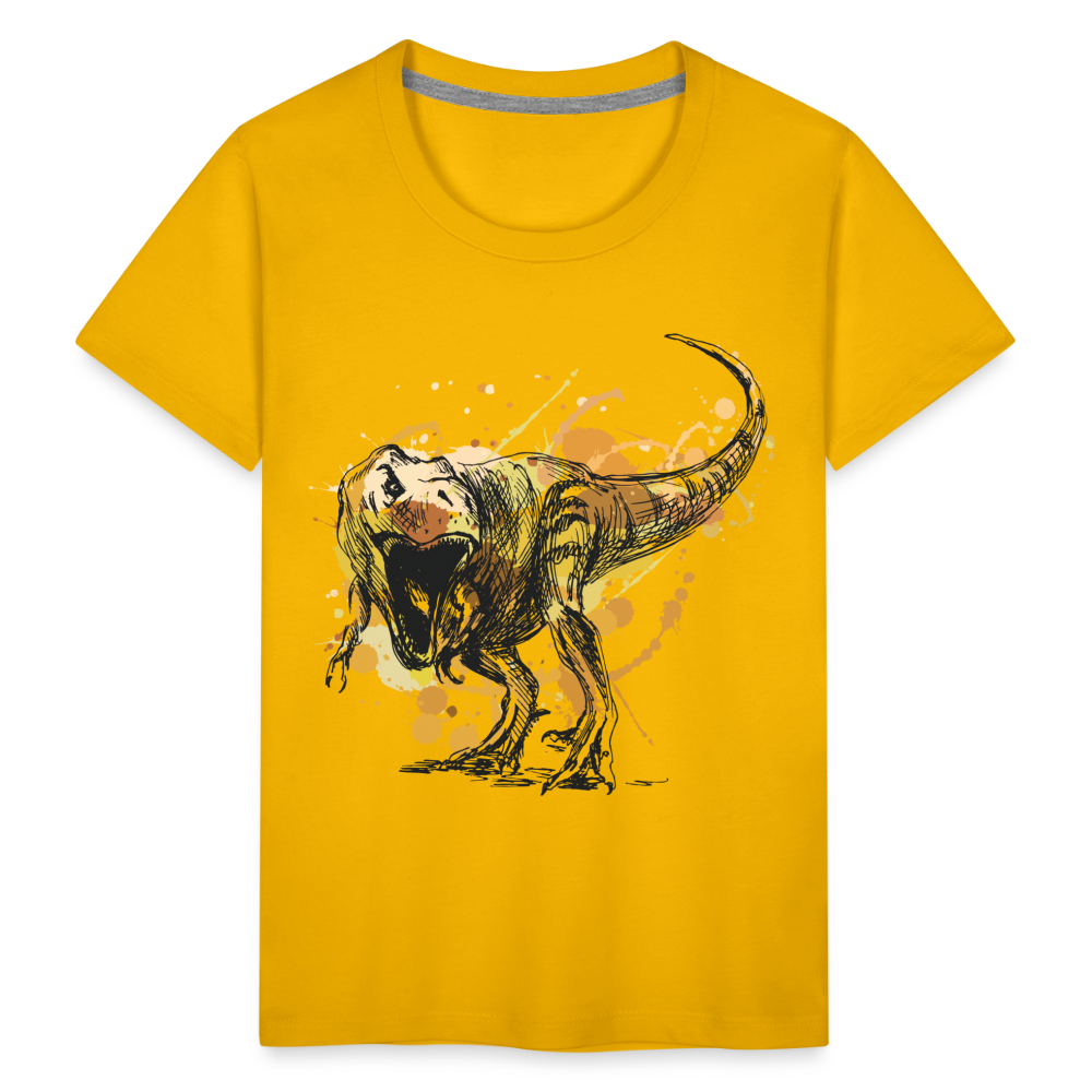 Kinder Premium T-Shirt - Dinosaurier- - T-Rex Design - Sonnengelb