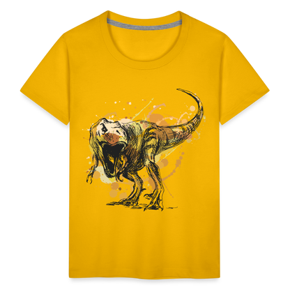 Kinder Premium T-Shirt - Dinosaurier- - T-Rex Design - Sonnengelb