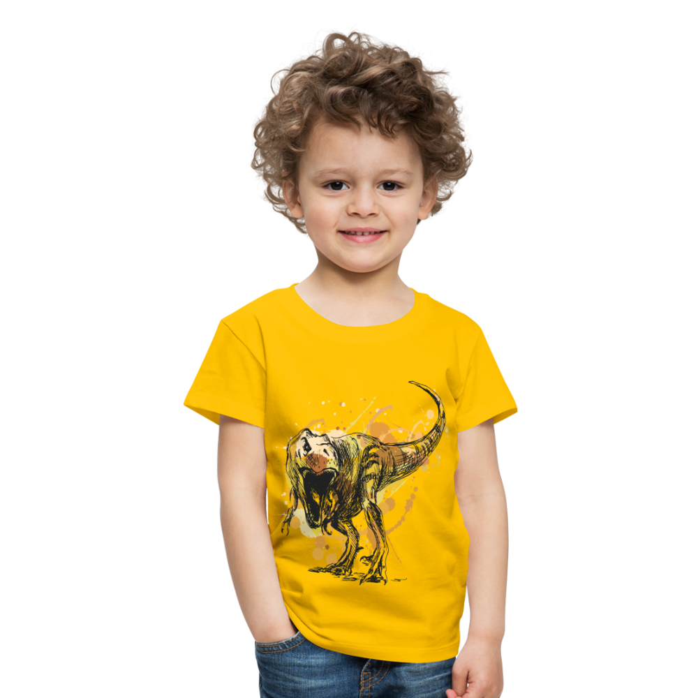 Kinder Premium T-Shirt - Dinosaurier- - T-Rex Design - Sonnengelb