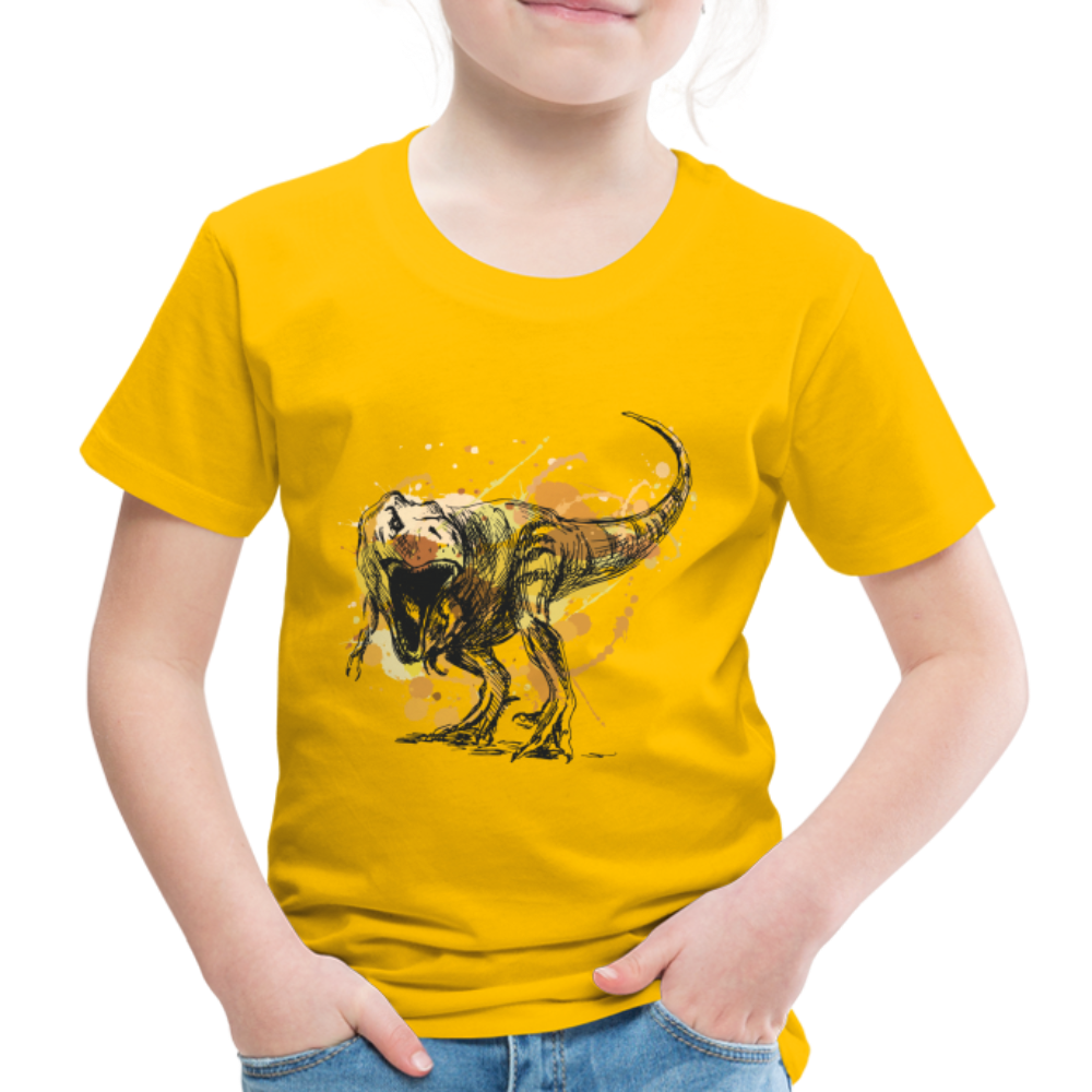 Kinder Premium T-Shirt - Dinosaurier- - T-Rex Design - Sonnengelb