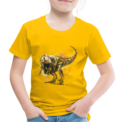 Kinder Premium T-Shirt - Dinosaurier- - T-Rex Design - Sonnengelb