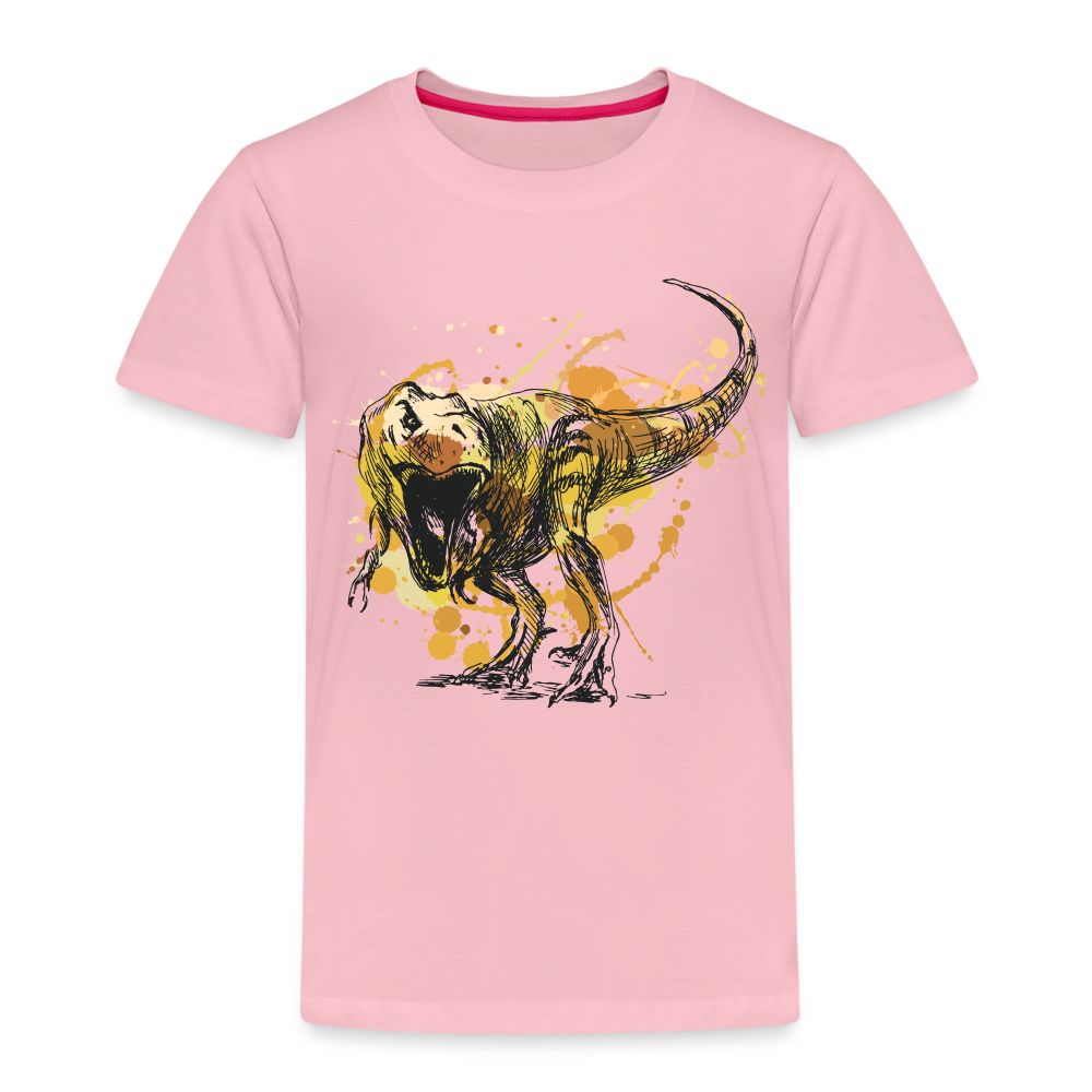 Kinder Premium T-Shirt - Dinosaurier- - T-Rex Design - Hellrosa