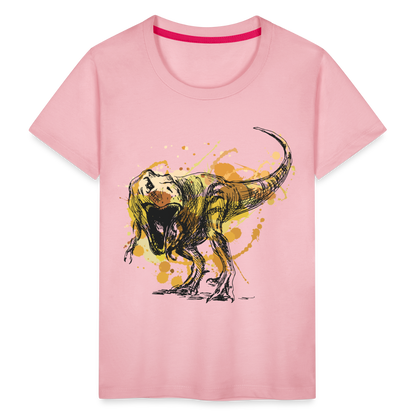 Kinder Premium T-Shirt - Dinosaurier- - T-Rex Design - Hellrosa