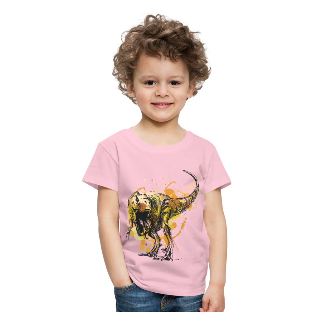 Kinder Premium T-Shirt - Dinosaurier- - T-Rex Design - Hellrosa