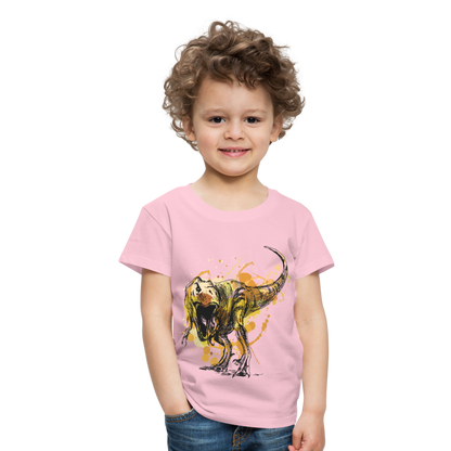 Kinder Premium T-Shirt - Dinosaurier- - T-Rex Design - Hellrosa