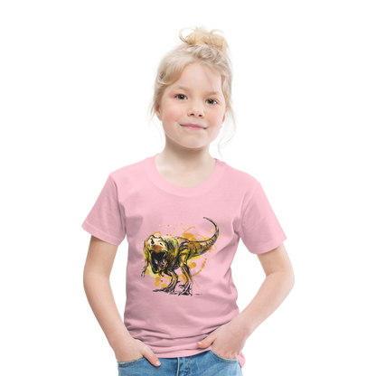 Kinder Premium T-Shirt - Dinosaurier- - T-Rex Design - Hellrosa