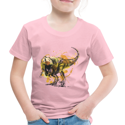 Kinder Premium T-Shirt - Dinosaurier- - T-Rex Design - Hellrosa