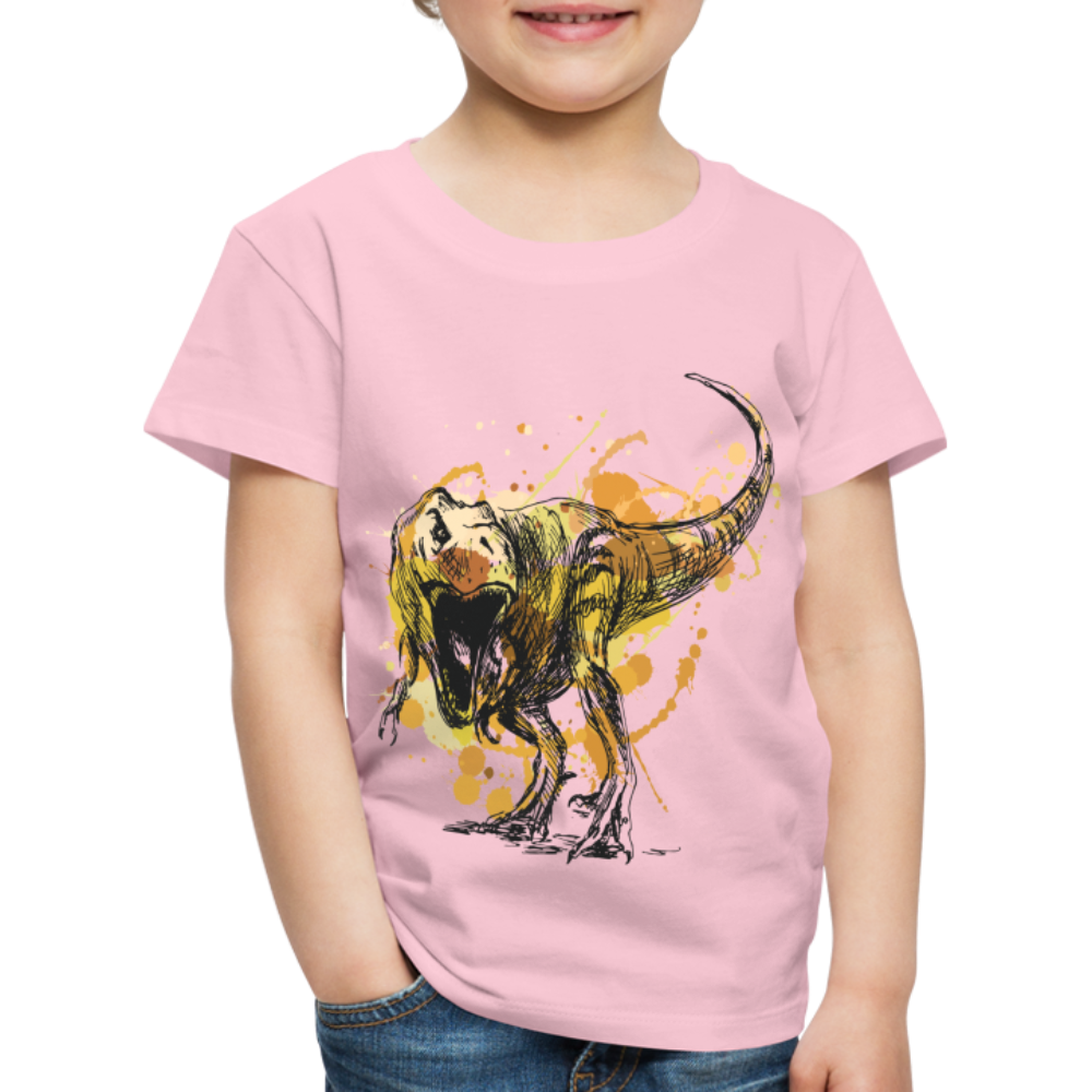 Kinder Premium T-Shirt - Dinosaurier- - T-Rex Design - Hellrosa