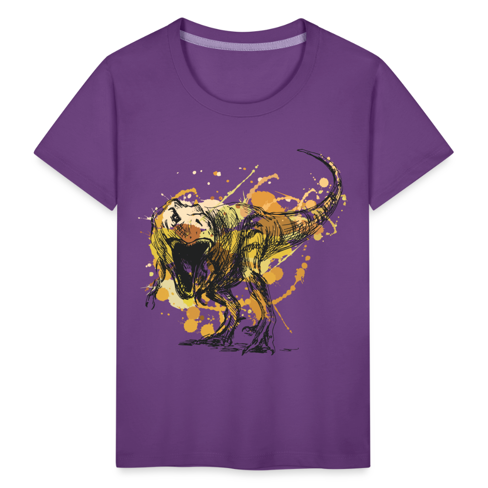 Kinder Premium T-Shirt - Dinosaurier- - T-Rex Design - Lila