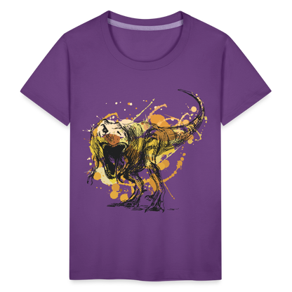 Kinder Premium T-Shirt - Dinosaurier- - T-Rex Design - Lila