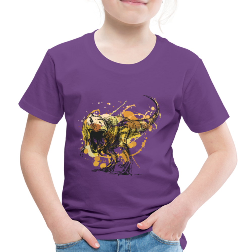 Kinder Premium T-Shirt - Dinosaurier- - T-Rex Design - Lila