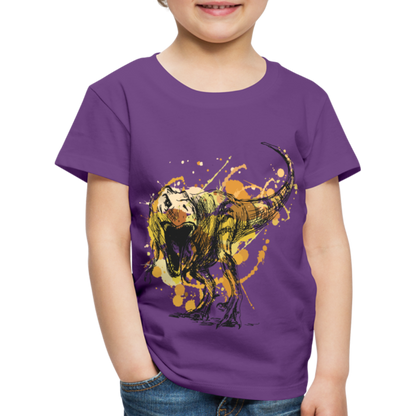 Kinder Premium T-Shirt - Dinosaurier- - T-Rex Design - Lila