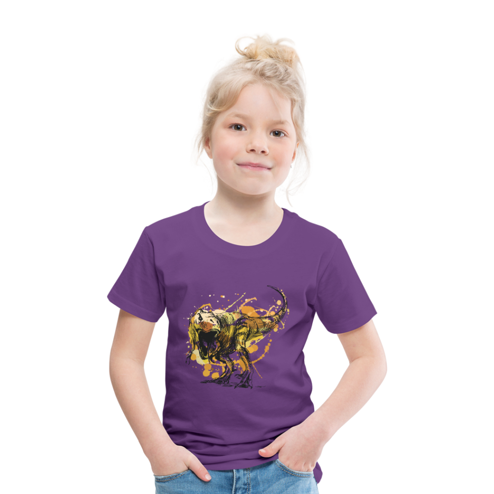 Kinder Premium T-Shirt - Dinosaurier- - T-Rex Design - Lila