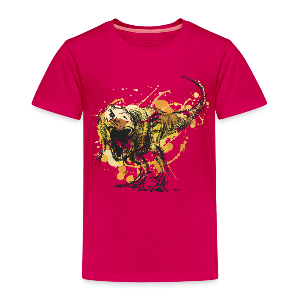 Kinder Premium T-Shirt - Dinosaurier- - T-Rex Design - dunkles Pink