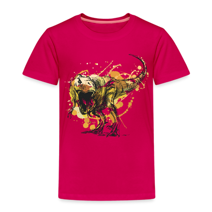 Kinder Premium T-Shirt - Dinosaurier- - T-Rex Design - dunkles Pink