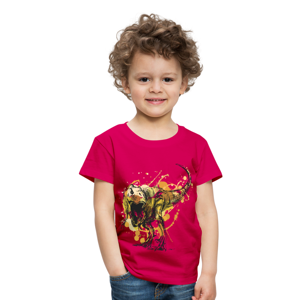 Kinder Premium T-Shirt - Dinosaurier- - T-Rex Design - dunkles Pink