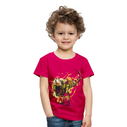 Kinder Premium T-Shirt - Dinosaurier- - T-Rex Design - dunkles Pink