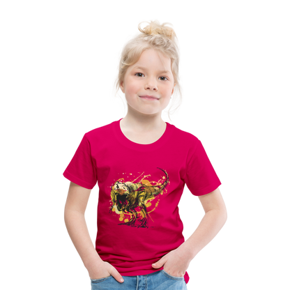 Kinder Premium T-Shirt - Dinosaurier- - T-Rex Design - dunkles Pink