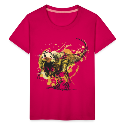 Kinder Premium T-Shirt - Dinosaurier- - T-Rex Design - dunkles Pink