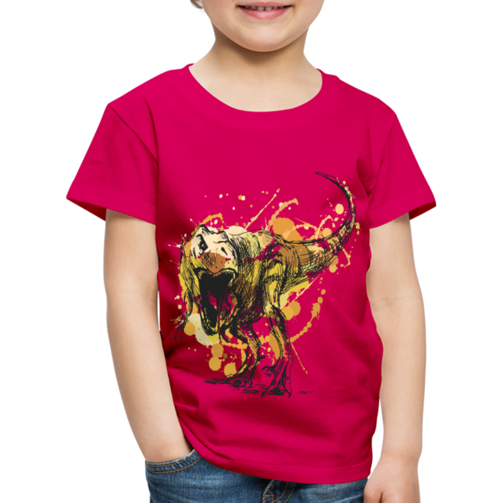 Kinder Premium T-Shirt - Dinosaurier- - T-Rex Design - dunkles Pink