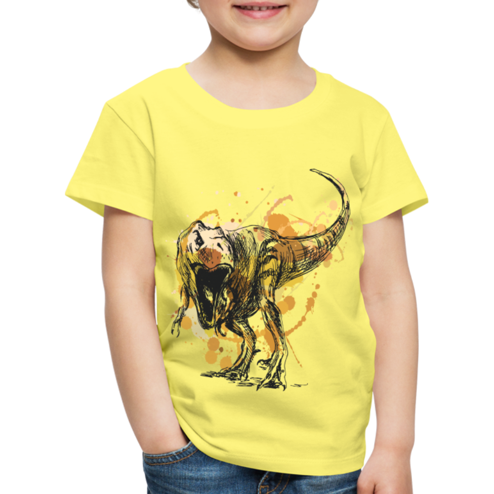 Kinder Premium T-Shirt - Dinosaurier- - T-Rex Design - Gelb