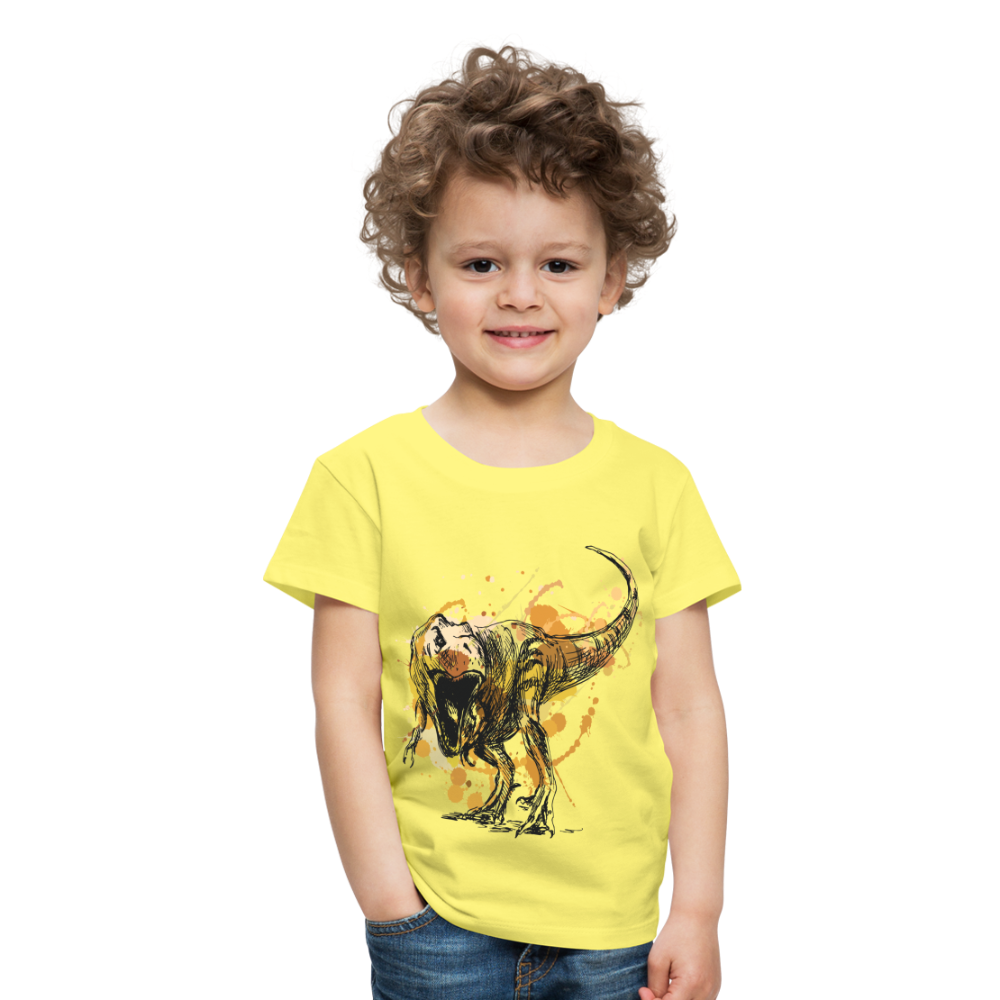 Kinder Premium T-Shirt - Dinosaurier- - T-Rex Design - Gelb