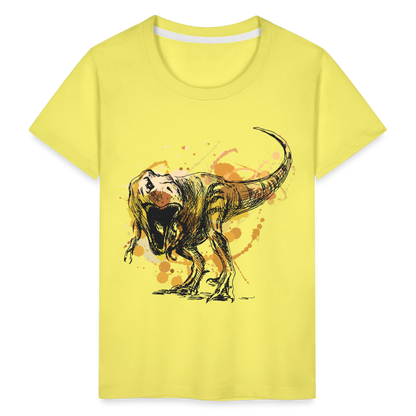 Kinder Premium T-Shirt - Dinosaurier- - T-Rex Design - Gelb