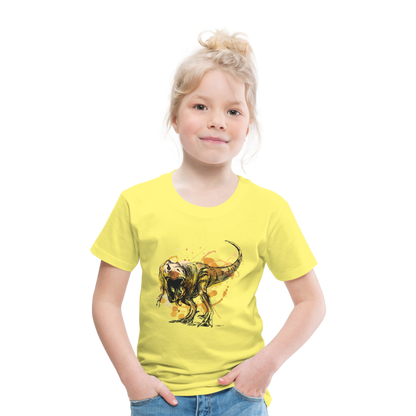 Kinder Premium T-Shirt - Dinosaurier- - T-Rex Design - Gelb