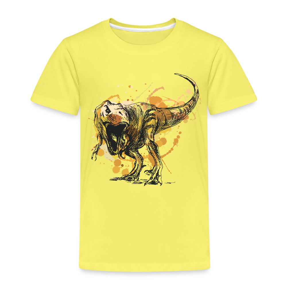 Kinder Premium T-Shirt - Dinosaurier- - T-Rex Design - Gelb