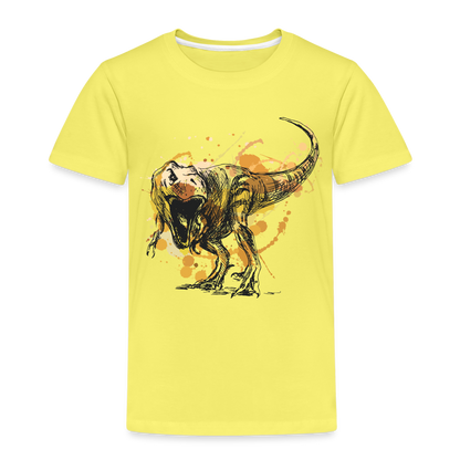 Kinder Premium T-Shirt - Dinosaurier- - T-Rex Design - Gelb