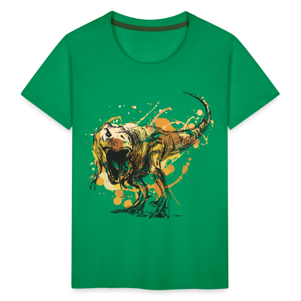 Kinder Premium T-Shirt - Dinosaurier- - T-Rex Design - Kelly Green