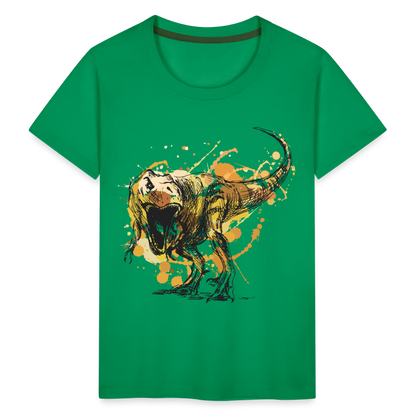 Kinder Premium T-Shirt - Dinosaurier- - T-Rex Design - Kelly Green