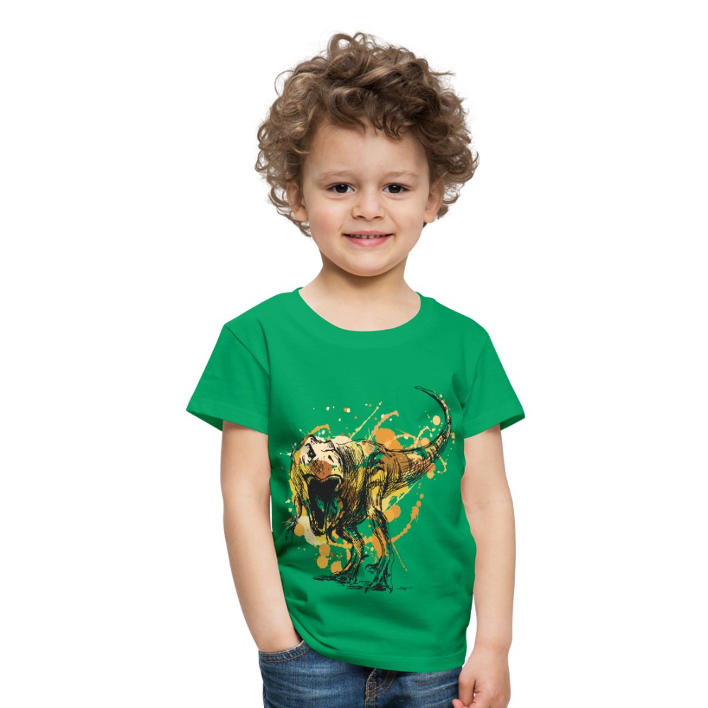 Kinder Premium T-Shirt - Dinosaurier- - T-Rex Design - Kelly Green