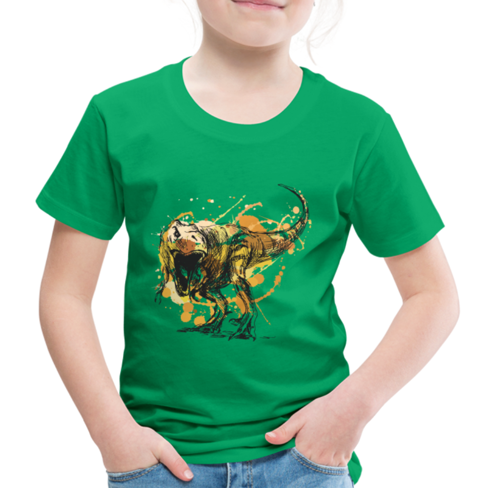 Kinder Premium T-Shirt - Dinosaurier- - T-Rex Design - Kelly Green