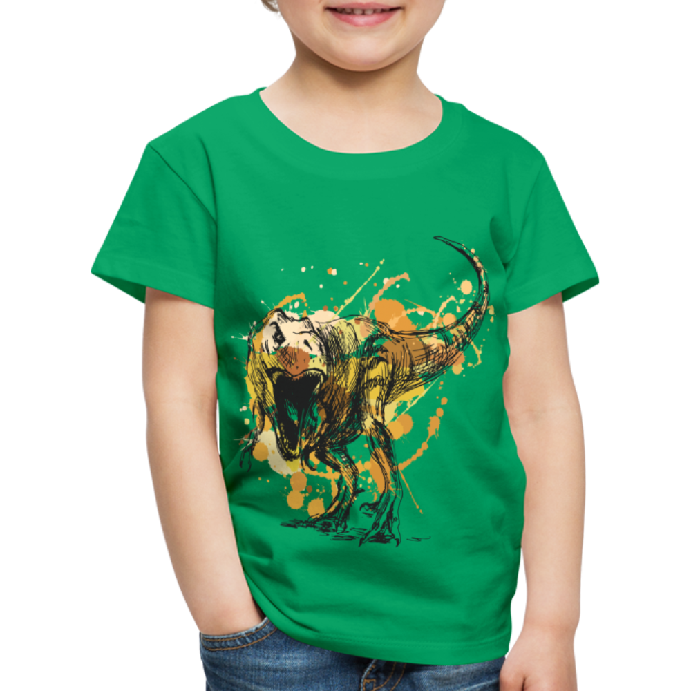 Kinder Premium T-Shirt - Dinosaurier- - T-Rex Design - Kelly Green