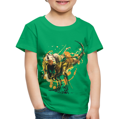 Kinder Premium T-Shirt - Dinosaurier- - T-Rex Design - Kelly Green