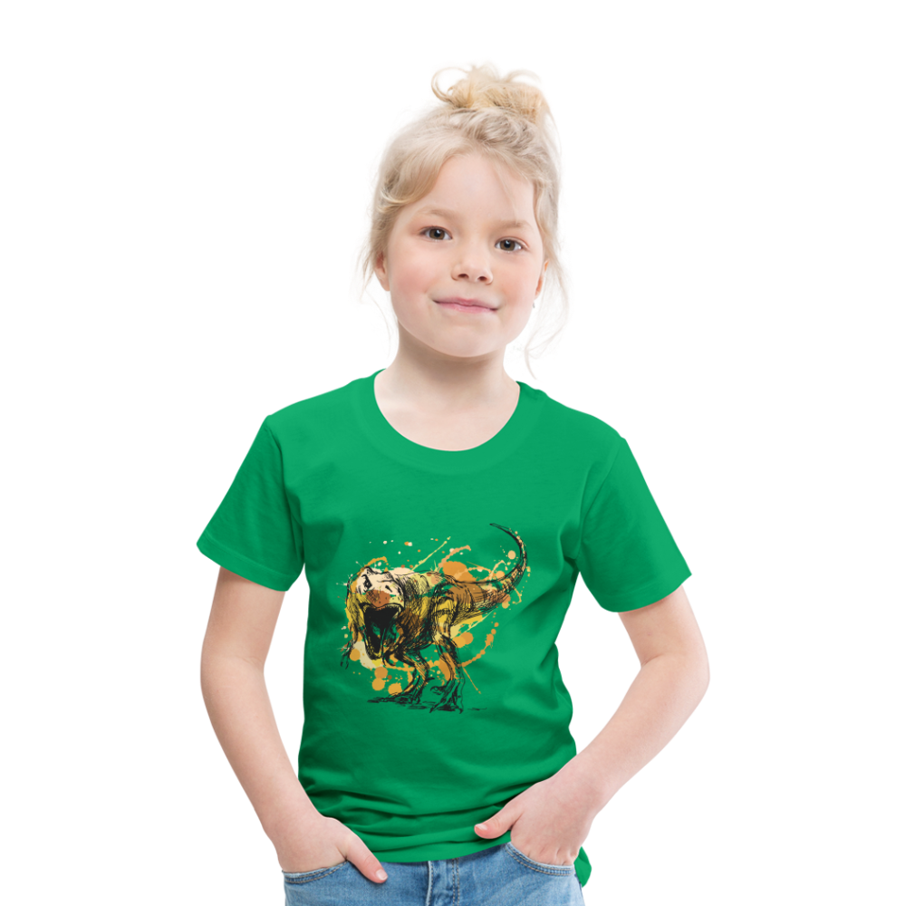 Kinder Premium T-Shirt - Dinosaurier- - T-Rex Design - Kelly Green